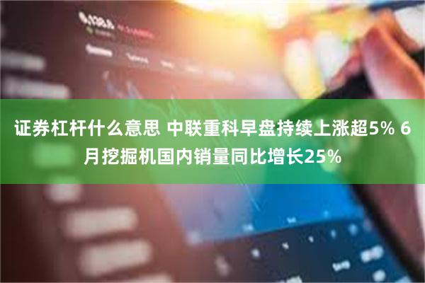 证券杠杆什么意思 中联重科早盘持续上涨超5% 6月挖掘机国内销量同比增长25%