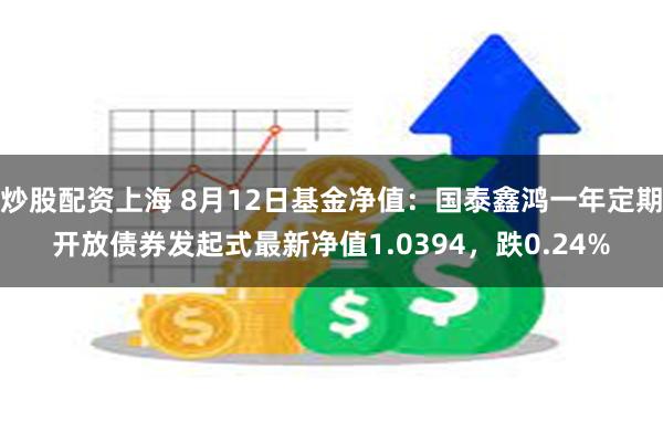 炒股配资上海 8月12日基金净值：国泰鑫鸿一年定期开放债券发起式最新净值1.0394，跌0.24%