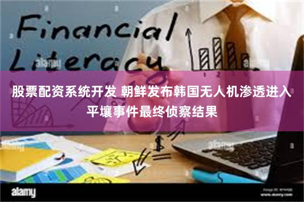 股票配资系统开发 朝鲜发布韩国无人机渗透进入平壤事件最终侦察结果