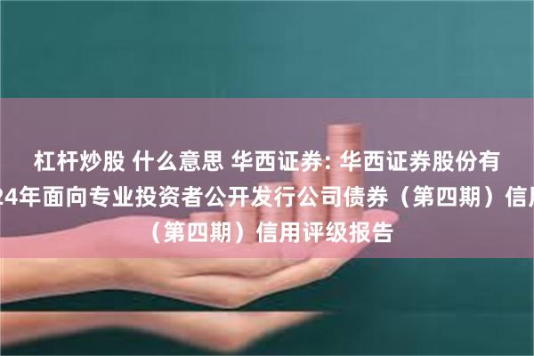 杠杆炒股 什么意思 华西证券: 华西证券股份有限公司2024年面向专业投资者公开发行公司债券（第四期）信用评级报告